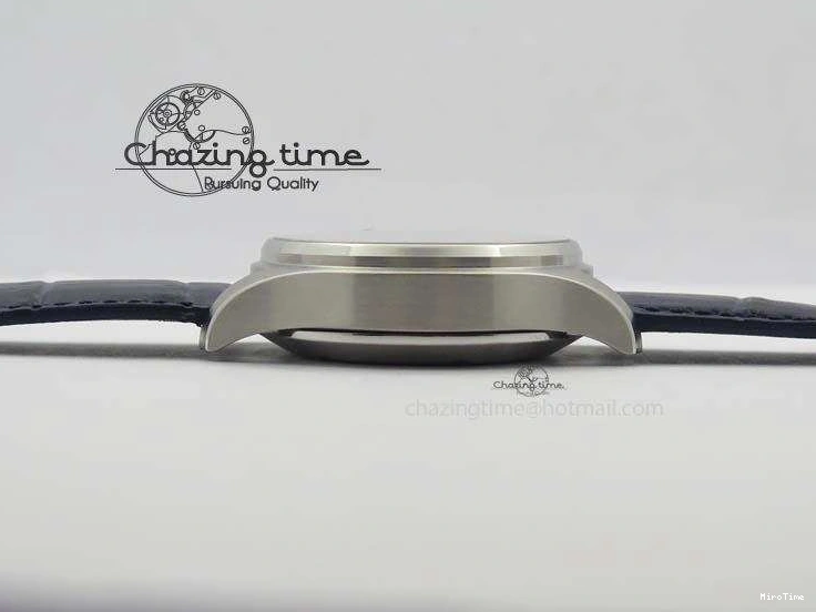 MIROTIME 0409 Pilot Chrono SS IW387809 ZF 1:1 Best Edition Silver Dial Blue Numbers On Blue Leather Strap A Lightweight 7263